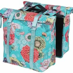 Basil Bloom Field Dobbelt Sidetaske 28-35l Inkl. MIK Plade, Gul/farverig