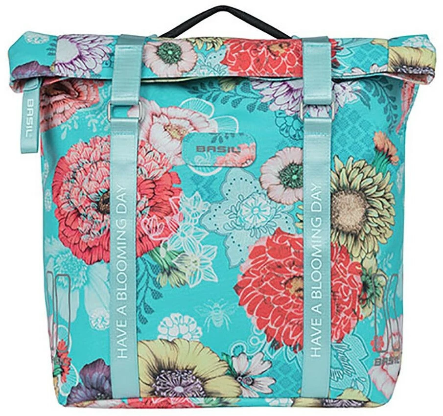 Basil Bloom Field Dobbelt Sidetaske 28-35l Inkl. MIK Plade, Gul/farverig 3 Basil Bloom Field Dobbelt Sidetaske 28-35l Inkl. MIK Plade, Gul/farverig - Billede 3