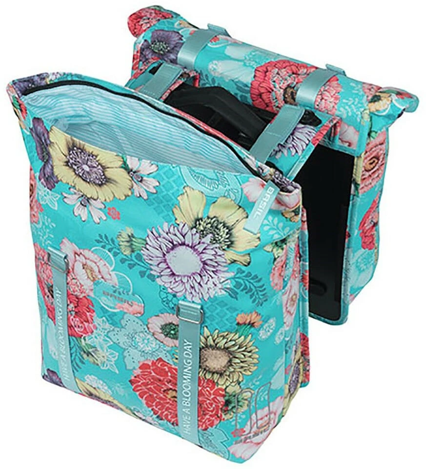 Basil Bloom Field Dobbelt Sidetaske 28-35l Inkl. MIK Plade, Gul/farverig 6 Basil Bloom Field Dobbelt Sidetaske 28-35l Inkl. MIK Plade, Gul/farverig - Billede 6