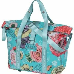 Basil Bloom Field H&aring;ndtaske 8-11l Med 2 Kroge Inkl. KF Og MIK Plade, Gul/farverig