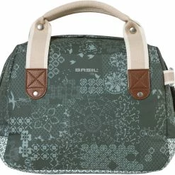 Basil Bohème City KF Styrtaske 8l, Blå/beige 8 Basil Bohème City KF Styrtaske 8l, Blå/beige -Norco Taskebutik basil boheme city handlebar bag 8l forest green 3