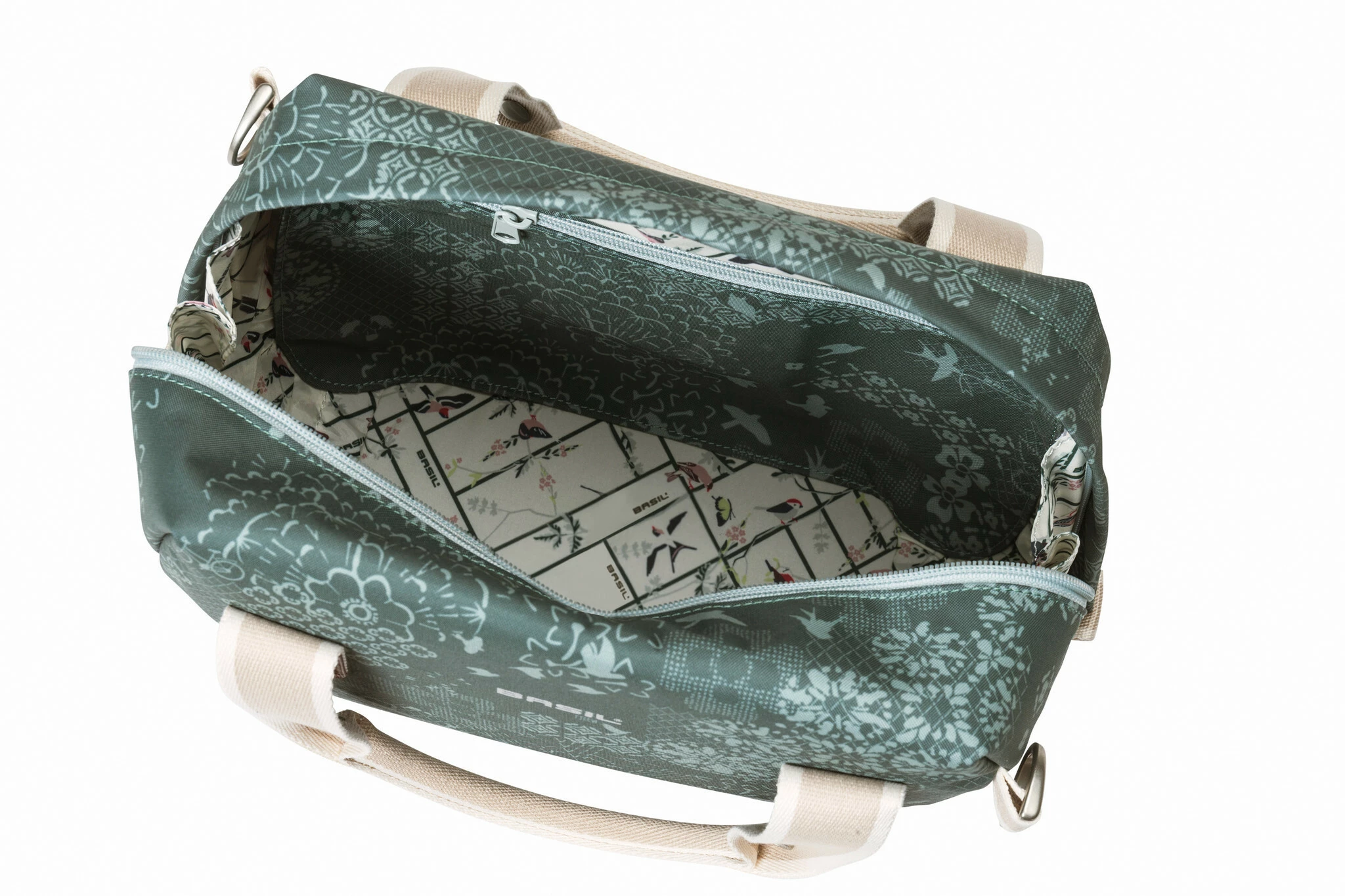 Basil Bohème City KF Styrtaske 8l, Blå/beige 4 Basil Bohème City KF Styrtaske 8l, Blå/beige - Billede 4