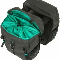 Basil Discovery 365D Sidetasker M 18L, Sort/turkis 13 Basil Discovery 365D Sidetasker M 18L, Sort/turkis -Norco Taskebutik basil discovery 365d double pannier bag m18l black melee 5