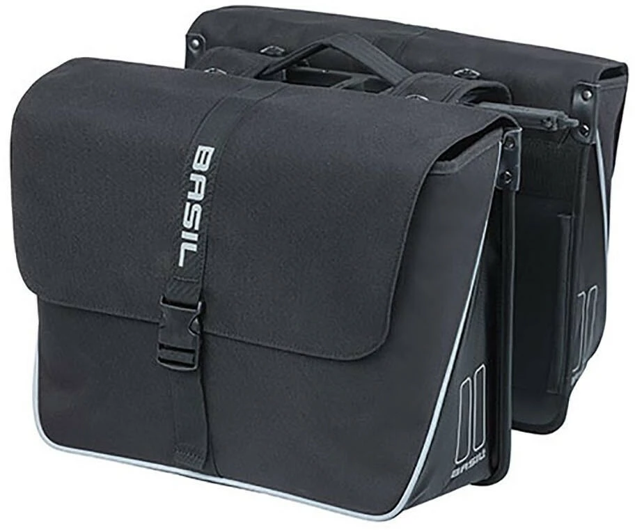 Basil Forte Dobbelt Sidetaske 35l Inkl. MIK Plade, Sort 1 Basil Forte Dobbelt Sidetaske 35l Inkl. MIK Plade, Sort