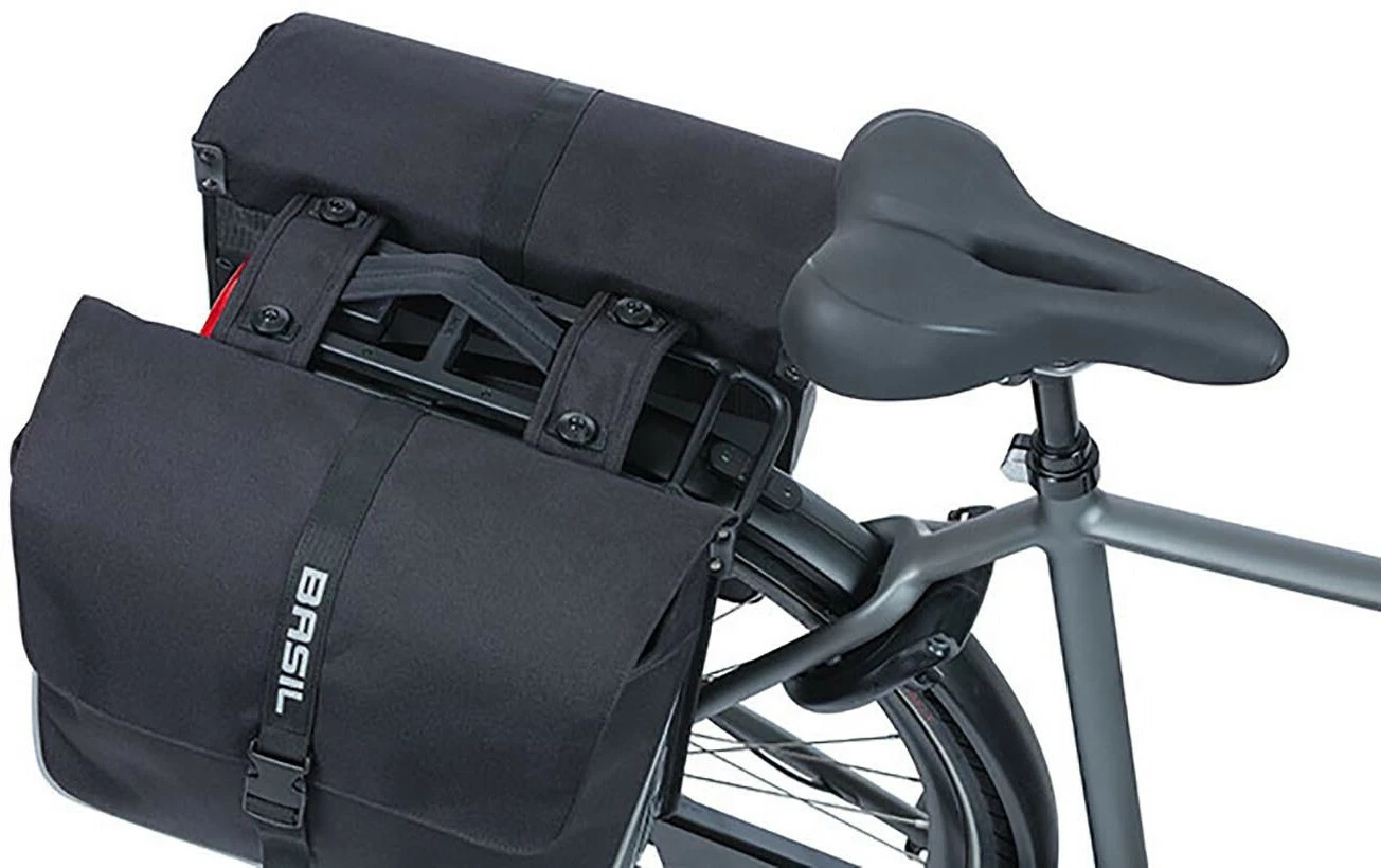 Basil Forte Dobbelt Sidetaske 35l Inkl. MIK Plade, Sort 4 Basil Forte Dobbelt Sidetaske 35l Inkl. MIK Plade, Sort - Billede 4