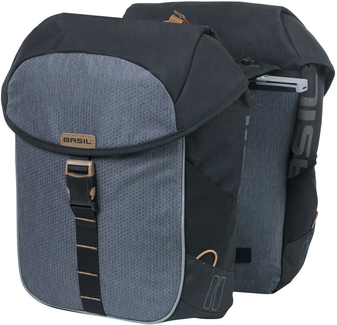 Basil Miles Sidetasker MIK 34l, Sort/grøn 1 Basil Miles Sidetasker MIK 34l, Sort/grøn