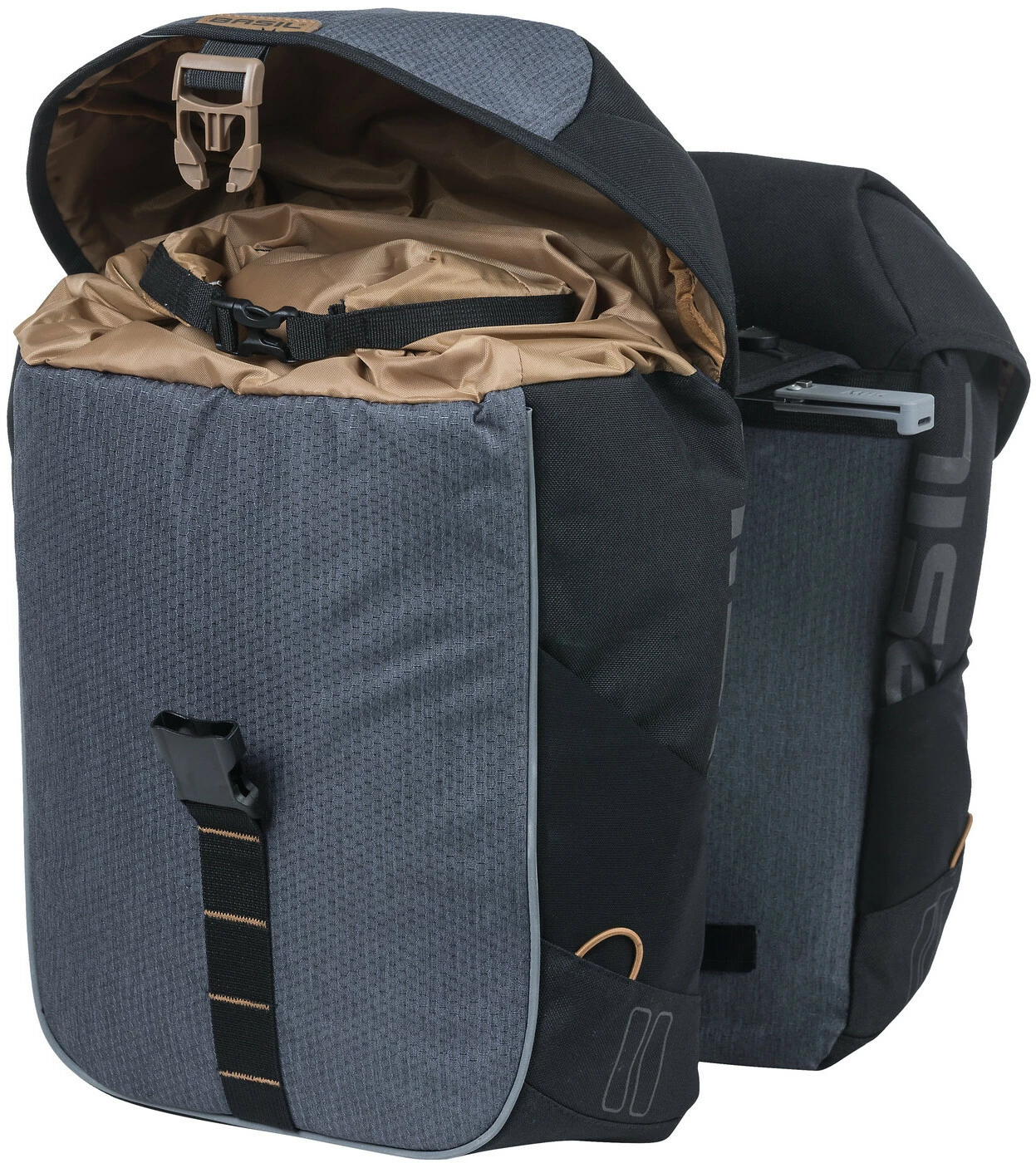 Basil Miles Sidetasker MIK 34l, Sort/grøn 2 Basil Miles Sidetasker MIK 34l, Sort/grøn - Billede 2